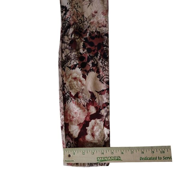 Chico's Floral Lace Print Stretch Ankle Leg Mid-rise Pants Size XS/0 Women's - Picture 9 of 10